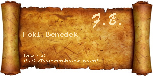 Foki Benedek névjegykártya