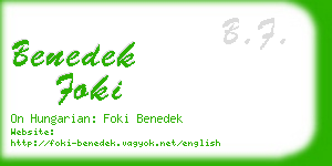 benedek foki business card